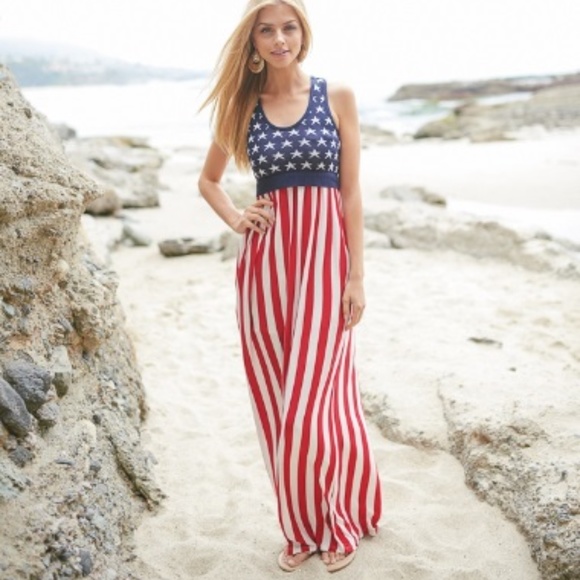 ***Last Ones*** Savannah American Flag Maxi Dress - Picture 4 of 5